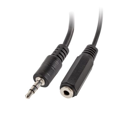 Lanberg adapter jack stereo (M) -> jack stereo (F) X2 10cm, black