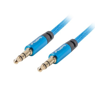 Lanberg mini jack 3.5mm M/M 3 pin cable 3m, blue premium