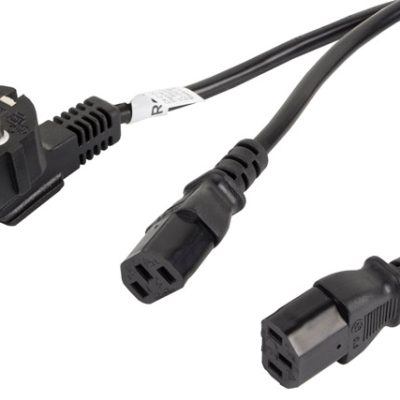 Lanberg CEE 7/7 -> 2X IEC 320 C13 power cord 2m VDE, black