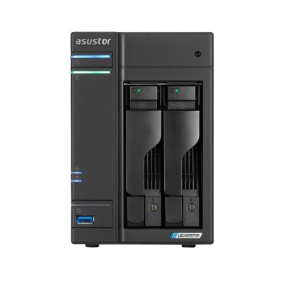Asustor Lockerstor AS6702T, 2 Bay NAS, Intel Jasper Lake 4C 2.0 GHz, 4GB DDR4 SODIMM, M.2 NVMe x4 slots (Diskless), USB 3.2 Gen 2×2, Dual 2.5GbE Ports, WOW (Wake on WAN), AES-NI hardware encryption, MyArchive (support btrfs and snapshot), SSD Caching