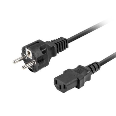 Lanberg CEE 7/7 -> IEC 320 C13 power cord 1.8m VDE Straight, black