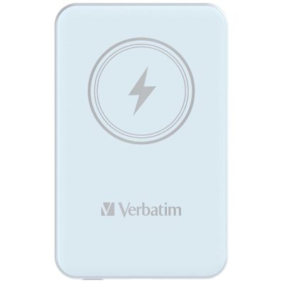 Verbatim MCP-5BE Power Pack 5000 mAh with UBS-C PD 20W / Magnetic Wireless Charging 15W Blue