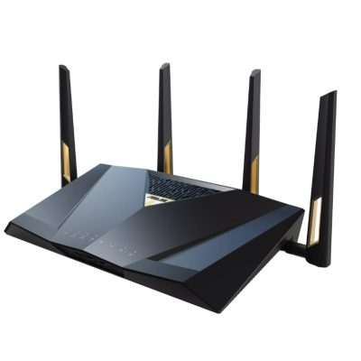 Asus Gaming Wireless Router, RT-BE88U, BE7200, Dual-Band, Quad-Core 2.6GHz CPU, 256MB/2GB Flash/RAM, 4K-QAM, MLO, 10G dual-port, SFP+, 2.5G quad-port, AiProtection Pro, Adaptive QoS, VPN Fusion, Instant Guard, IPTV, OFDMA, MU-MIMO, AiMesh, Black