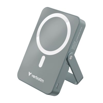 Verbatim Charge ‘n’ Go Power Bank with Stand Magnetic Wireless 10000mAh Grey