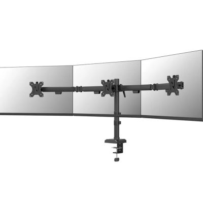 Neomounts Nero Triple Flat Screen Desk Mount (phone holder+Quick-fix clamp/grommet)