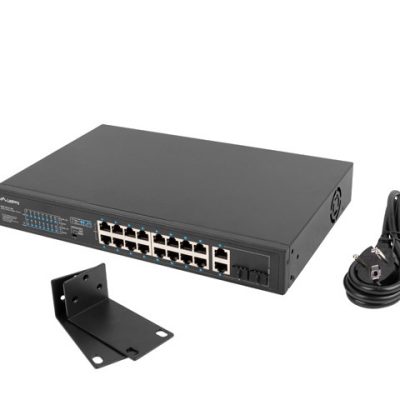 Lanberg switch 16x 100mb poe+/2x 1GB/1x sfp rack 19″ unmanaged gigabit ethernet 250w