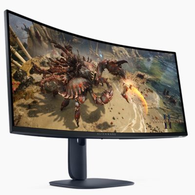 Dell Alienware AW3425DWM, 34″ Curved WQHD LED AG 21:9, VA, 1ms GTG, 3000:1, 400 cd/m2, 3440×1440, 180 Hz, 95% DCI-P3, HDR, VRR, AMD FreeSync, VESA AdaptiveSync, HDMI, DP, USB 5Gbps, PIP, PBP, Height Adjustable, Pivot, Tilt, Black