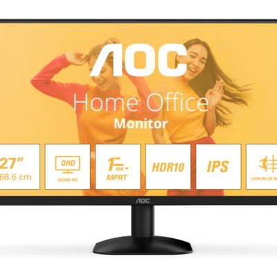 AOC Q27B35E, 27″ IPS WLED, 2560×1440@75Hz, 4ms GtG, 1ms MPRT, 300cd m/2, 1500:1, 20M:1 DCR, Adaptive Sync, FlickerFree, Low Blue Light, Tilt, HDMI, DP