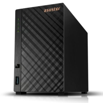 Asustor AS1202T, 2 bay NAS, Realtek RTD1619B, Quad Core, 1.7 GHz, 1GB DDR4 (not expandable), 2.5GbE x1, 3 x USB 3.2 Gen 1, WOW (Wake on WAN), System Sleep Mode, Black