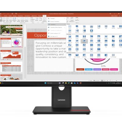Lenovo ThinkVision T27-40 27″ IPS, WLED, 1920×1080, 4ms, 48Hz – 120Hz, 300 cd/m2, 1500:1, HDMI, DP, VGA, USB hub, Tilt, Swivel, Pivot, Height Adjust Stand