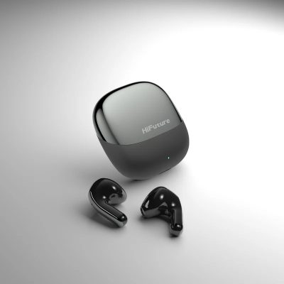 HiFuture ChromeBuds Metallic Grey, Metallic Charge Case, 4 MICS ENC, Wireless 5.4, Up to 6 Hours Battery Life by one charge, IPX5, Ultra Bass, Up to 30 Hours Battery Life Combined
