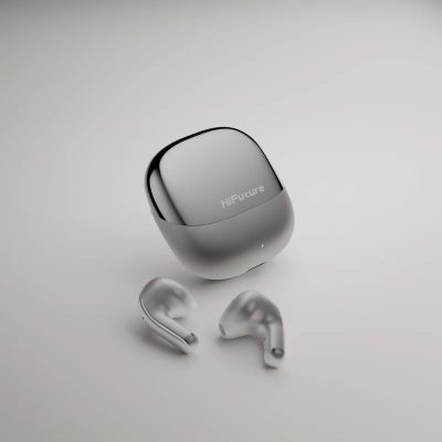 HiFuture ChromeBuds Titanium, Metallic Charge Case, 4 MICS ENC, Wireless 5.4, Up to 6 Hours Battery Life by one charge, IPX5, Ultra Bass, Up to 30 Hours Battery Life Combined