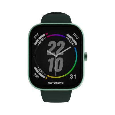 HiFuture Lume Pro Dark Green1, 85 ” AMOLED, Always on Display, Powered by Dual Core, Aerospace-Grade Ultra Light Aluminum Frame, Bluetooth Call, 3D User Interface, 1ATM Waterproof, 24/7 True Heart Rate & Blood Oxygen Sensor, 100+Sports Mode, Up to 7 days