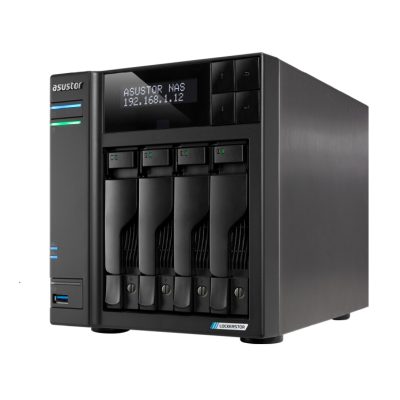 Asustor Lockerstor AS6704T, 4 Bay NAS, Intel Jasper Lake Quad-Core 2.0GHz, 4GB RAM DDR4, 5GbE x 2, M.2 SSD Slotsx4 (Diskless), USB 2.0, USB 3.2 Gen 2×2, Toolless installation, with hot-swappable tray, hardware encryption, MyArchive, EZ connect, EZ Sync