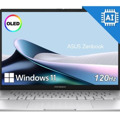 Asus Zenbook UX3405CA-ST787X, Intel Ultra 9 285H 2.9 GHz (24MB Cache, up to 5.4 GHz, 16 cores, 16 Threads), 14.0 OLED WQXGA+(WQ+) 2880X1800 16:10 Bend+500nits Glare , 120 Hz, LPDDR5X 32GB ( on board ),1TB  SSD G4, Windows 11 Pro,Foggy Silver