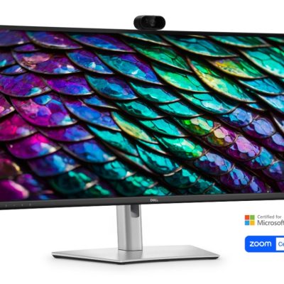 Dell P3426WEB, 34″ Curved Conferencing Monitor, IPS Anti-Glare, 5ms, 100 Hz, 1500:1, 300 cd/m2, WQHD 3440×1440, 99% sRGB, HDMI, Display Port, USB-C Hub, RJ45, Webcam, Mic, Speacers, KVM Switch, PD 90W, Height Adjustable, Pivot, Swivel, Tilt, Black