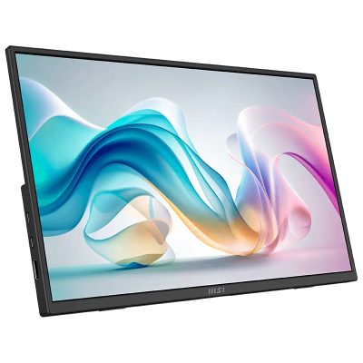 MSI PRO MP165 E6 Portable Monitor, 15.6″, 4ms, 60Hz IPS, 1920×1080, EyesErgo, Anti-flicker, Less Blue Light, 250nits AG, 16.7M, 1000:1, 2xType-C(15W), HDMI(2.0b), 2x1W, Tilt, VESA 75, Black, 0.78kg
