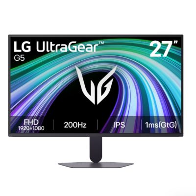 LG 27G523B-B, UltraGear G5, 27″ IPS, AG, 200Hz, 1ms GtG, 1000:1, 300cd/m2, sRGB 95%, Full HD 1920×1080, HDR 10, AMD FreeSync, DisplayPort, Headphone Out, Reader mode, Black Stabilizer, Tilt, Black