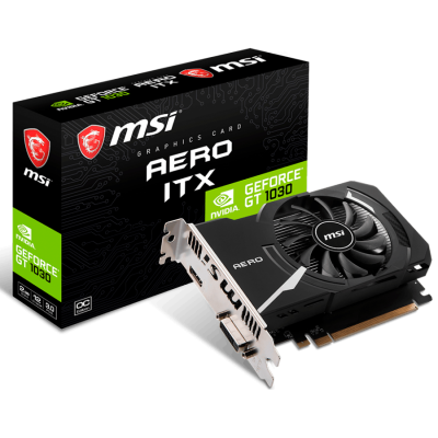 MSI Video Card NVidia GT 1030 AERO ITX 2GD4 OC (2G GDDR4 ,HDMI, DVI) retail