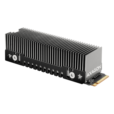 AXAGON CLR-M2XT passive – M.2 SSD, 80mm SSD, ALU body, silicone thermal pads, height 20mm
