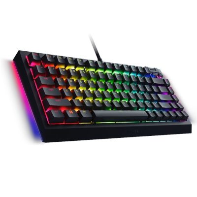 Razer BlackWidow V4 75%, Gaming Keyboard, US Layout, Razer Chroma RGB, Hot-swappable Design, Detachable Type C Cable, PCB & Case sound dampening foam, Up to 8,000 Hz polling rate,