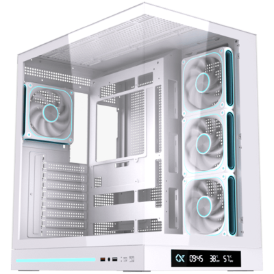 XIGMATEK Cloud DGT Arctic EN49620 (WH,U3+U2,2PCS TG,Side ARGB LED,3PCS J22A PWM Arctic Reverse & 1PC J22A PWM Arctic,ARGB PCB,Digital LCD)